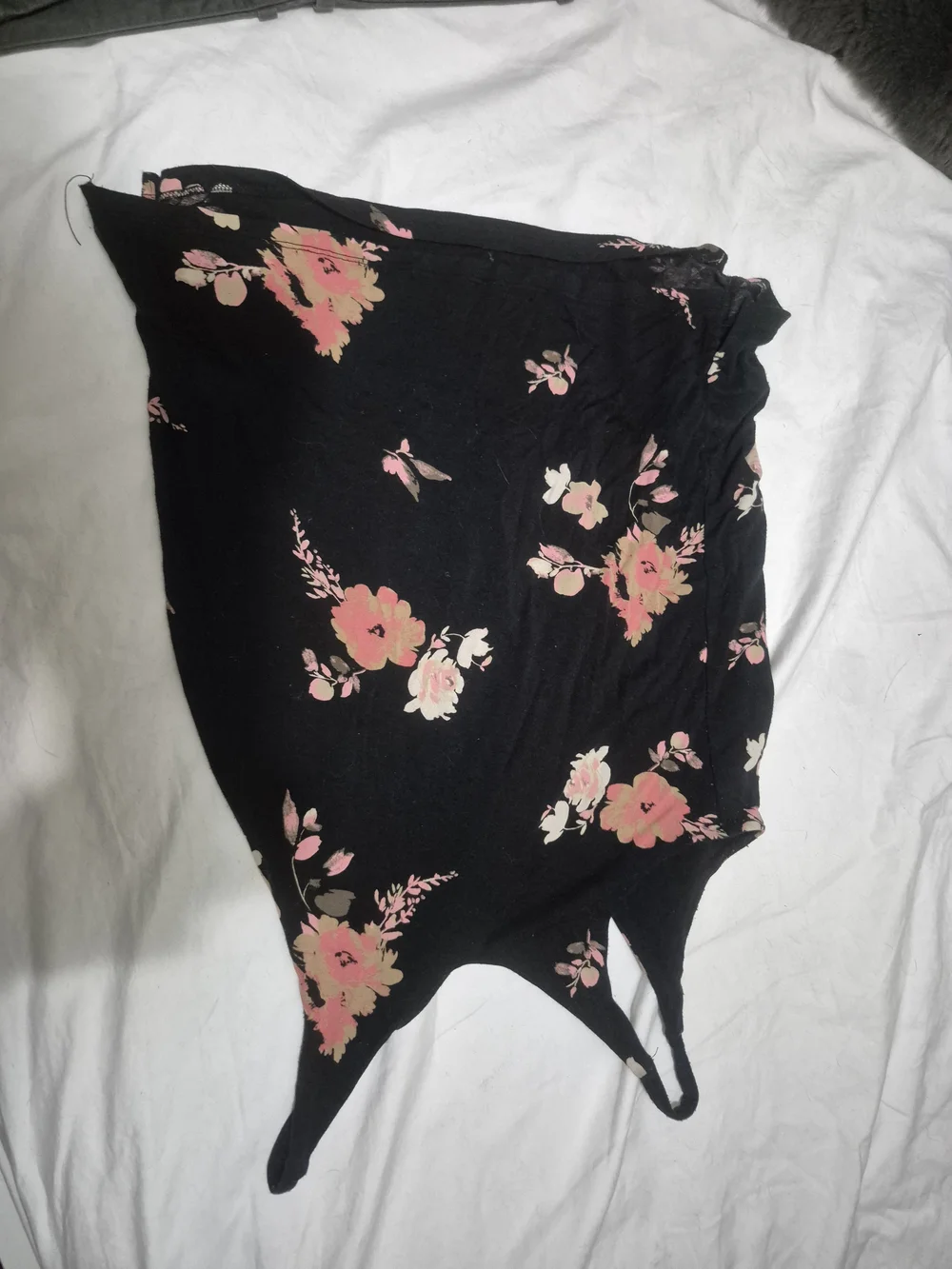 Black Floral Cami Top with Pink Flowers - Picture 2 of 6